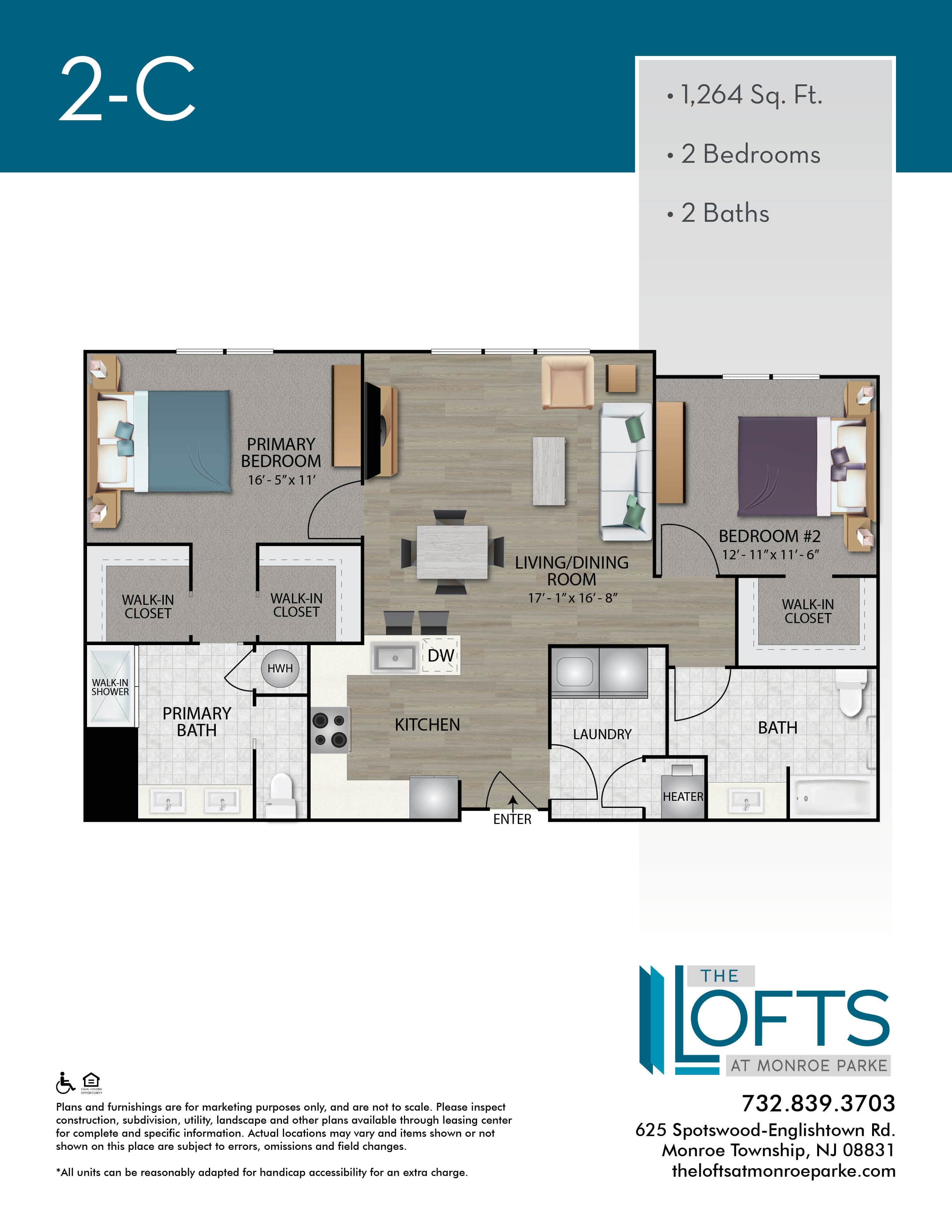 The Lofts at Monroe Park Apartment Floor Plan 2C