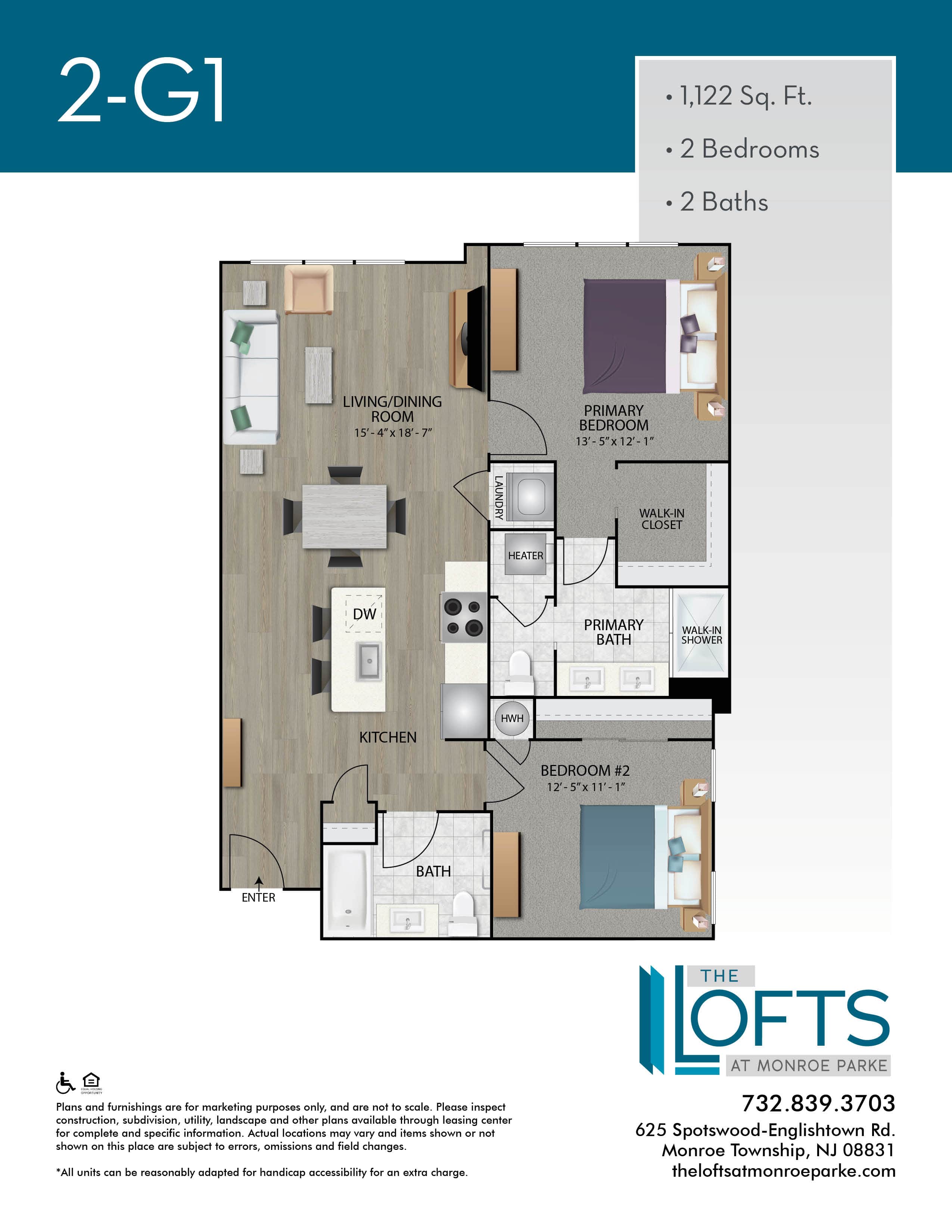 The Lofts at Monroe Park Apartment Floor Plan 2G1