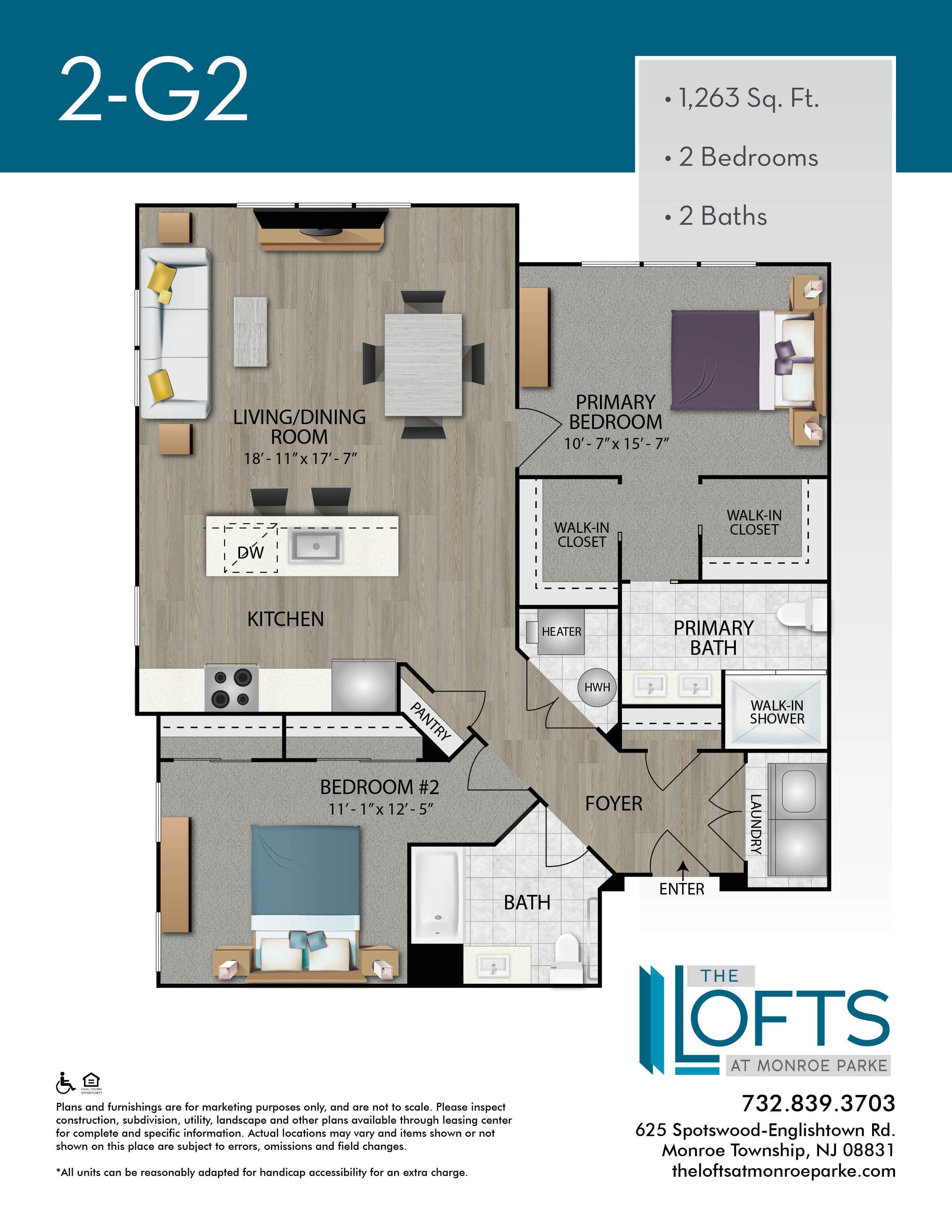 The Lofts at Monroe Park Apartment Floor Plan 2G2