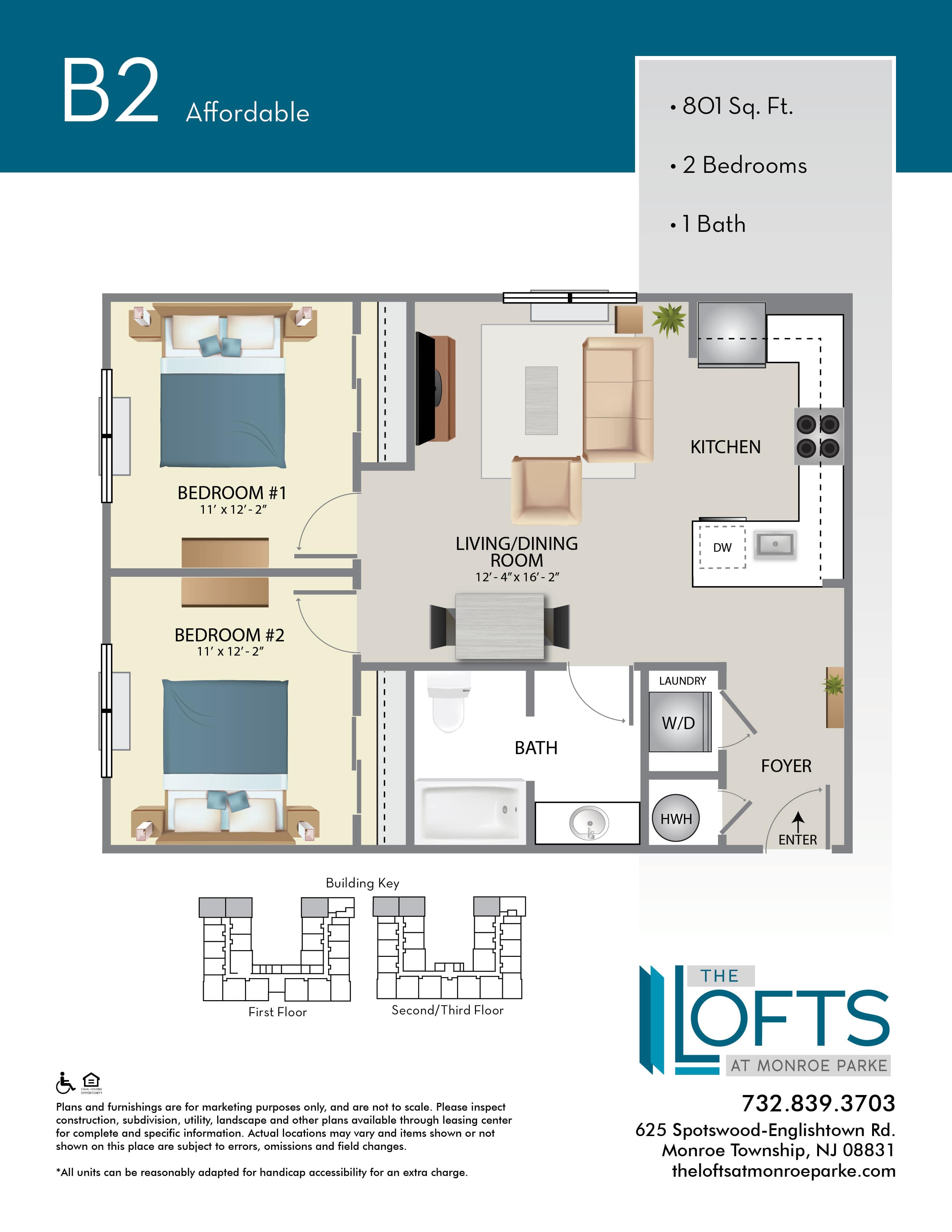 The Lofts at Monroe Park Apartment Floor Plan 2C