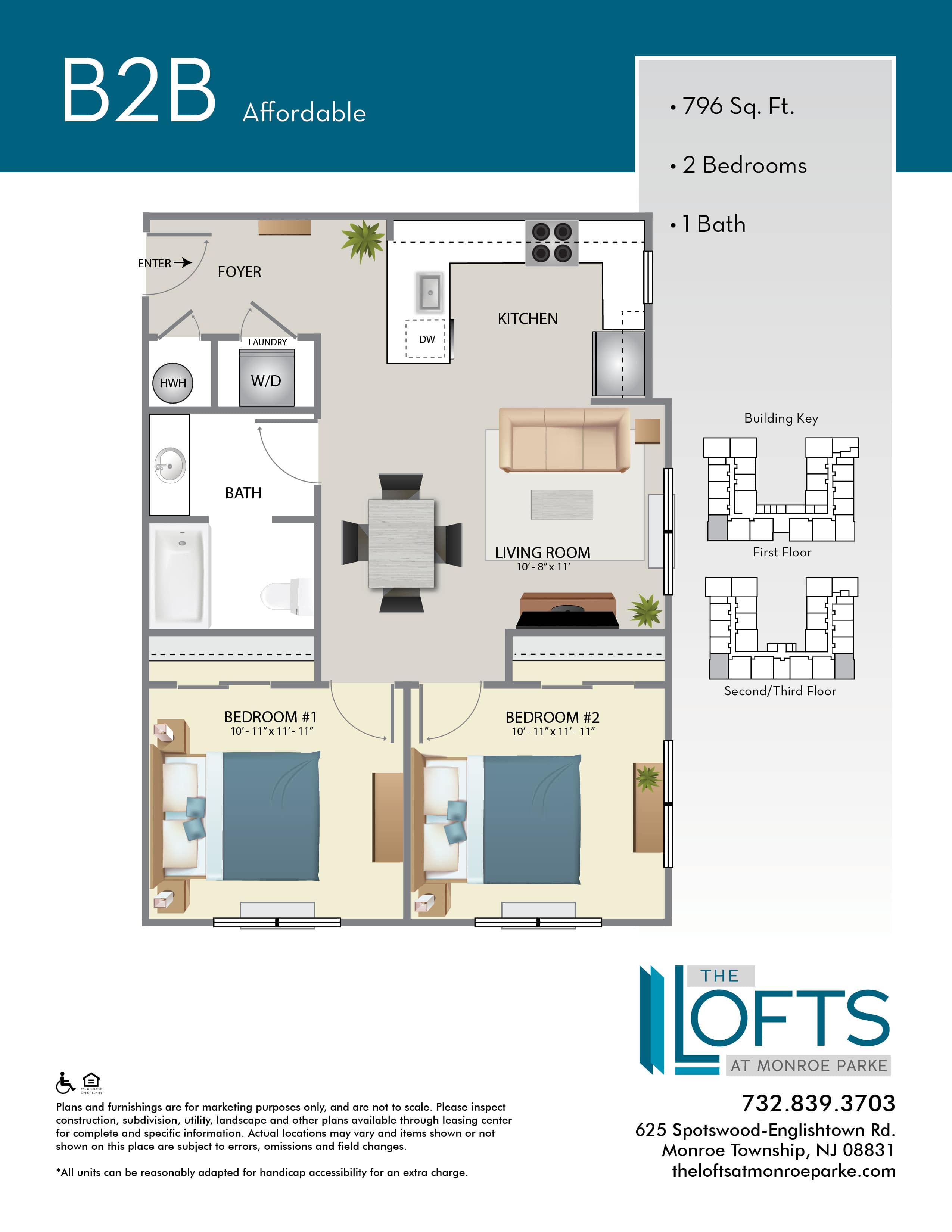 The Lofts at Monroe Park Apartment Floor Plan 2B